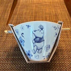 Disney Winnie the Pooh Blue Dreams Ramen Bowl & Chopsticks NEW